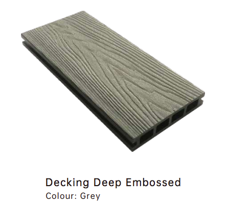 iCladd Decking Deep Embossed Grey 5000 x 135 x 20mm